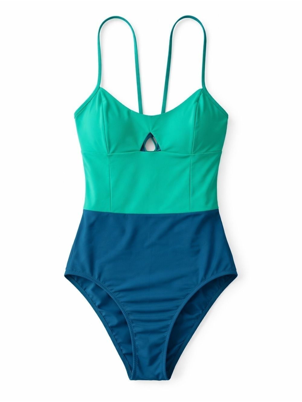 Summersalt The Swan Dive One-Piece Swimsuit Colorblock Green/Blue Size 2 NWT - Picture 2 of 7
